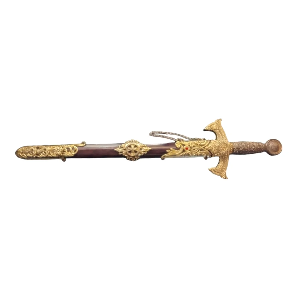 Decorative Sword and Sheath Copper & Stainless Steel w/ Chain for Wall Mounting - Picture 1 of 12